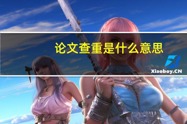 论文查重是什么意思