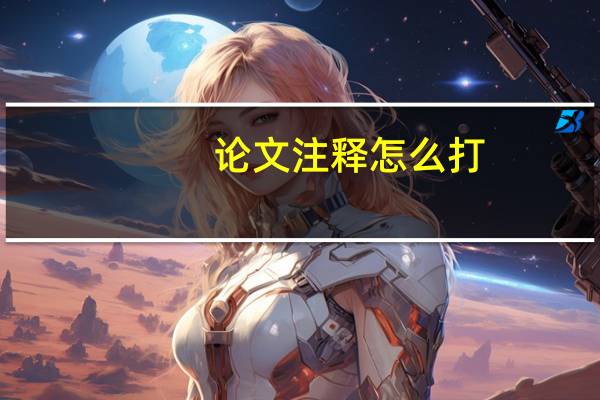 论文注释怎么打