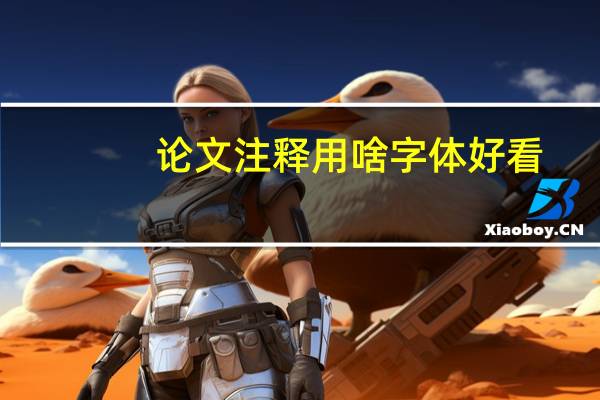 论文注释用啥字体好看