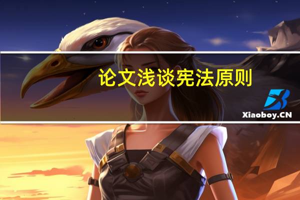 论文浅谈宪法原则