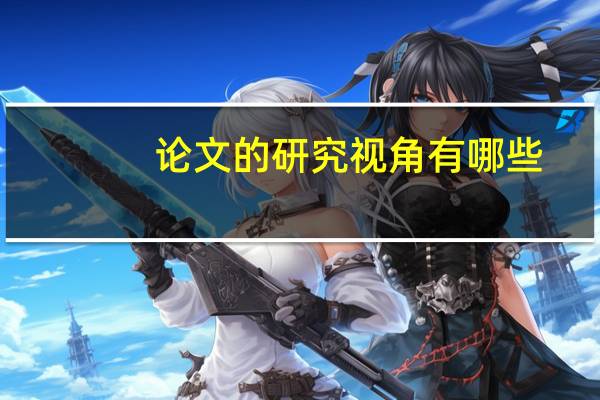 论文的研究视角有哪些