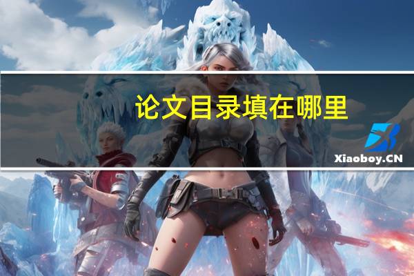 论文目录填在哪里