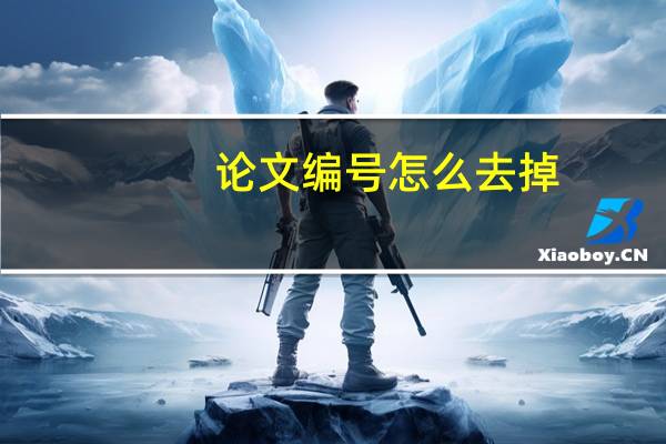 论文编号怎么去掉