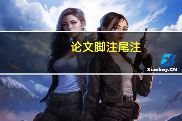 论文脚注尾注