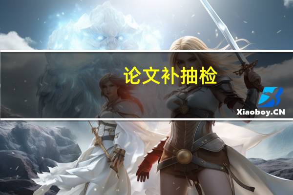 论文补抽检