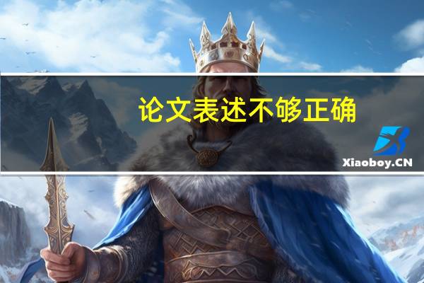 论文表述不够正确