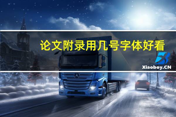 论文附录用几号字体好看