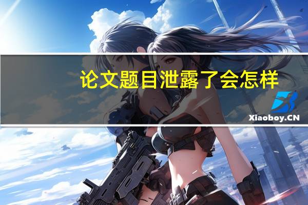 论文题目泄露了会怎样