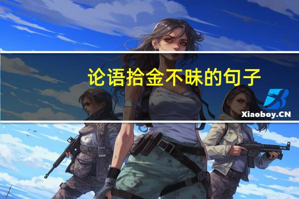 论语拾金不昧的句子