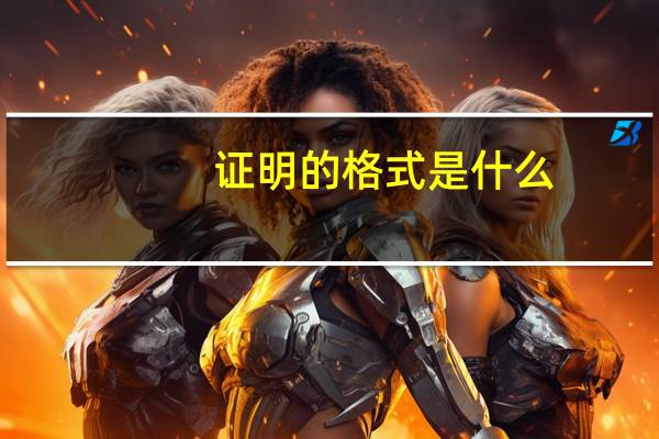 证明的格式是什么