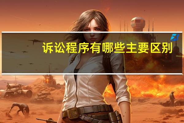 诉讼程序有哪些主要区别