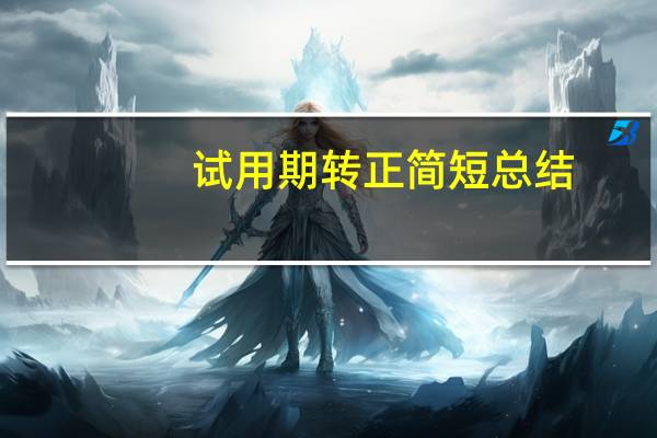 试用期转正简短总结