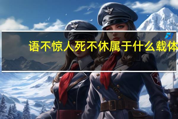 语不惊人死不休属于什么载体