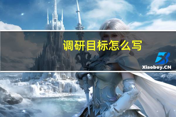 调研目标怎么写