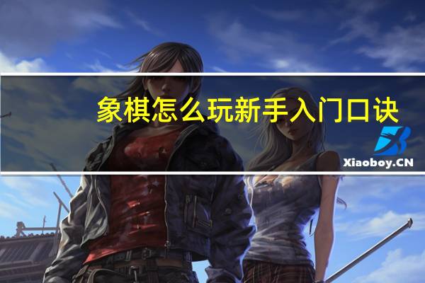 象棋怎么玩新手入门口诀