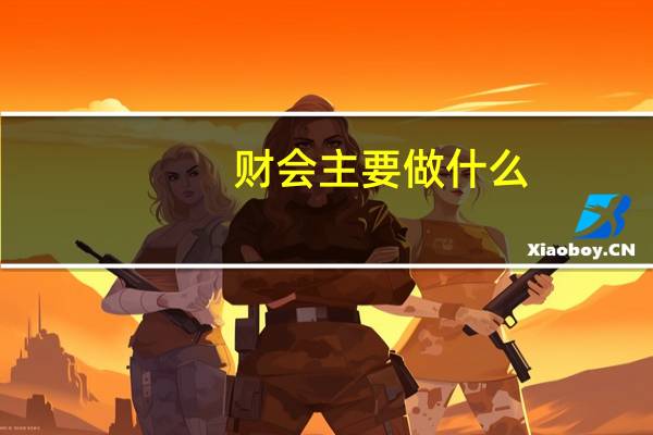 财会主要做什么
