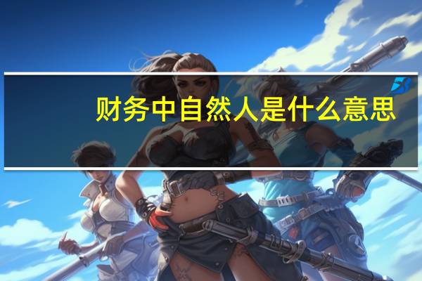 财务中自然人是什么意思
