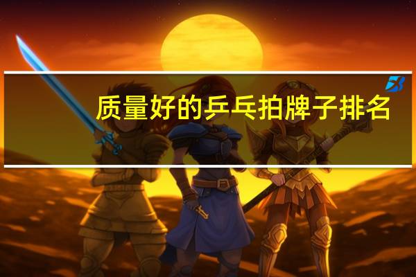 质量好的乒乓拍牌子排名
