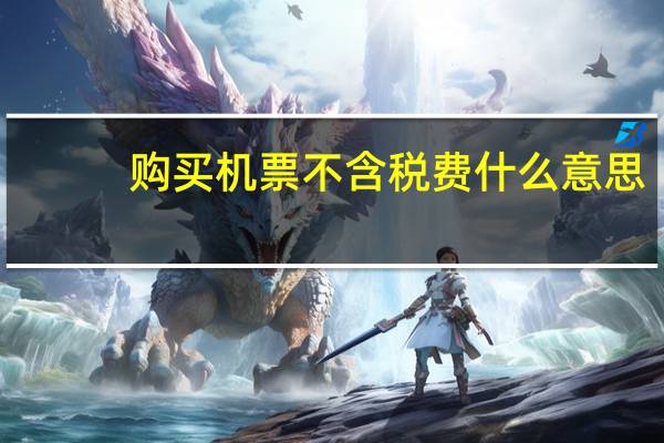 购买机票不含税费什么意思