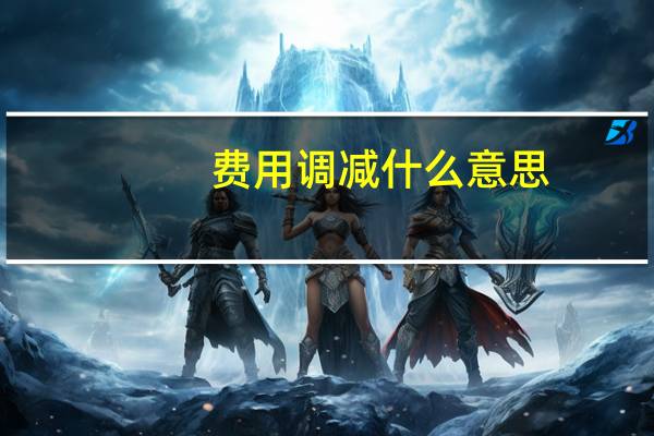 费用调减什么意思