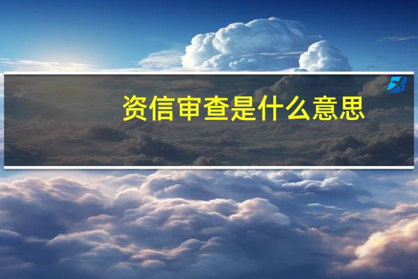 资信审查是什么意思