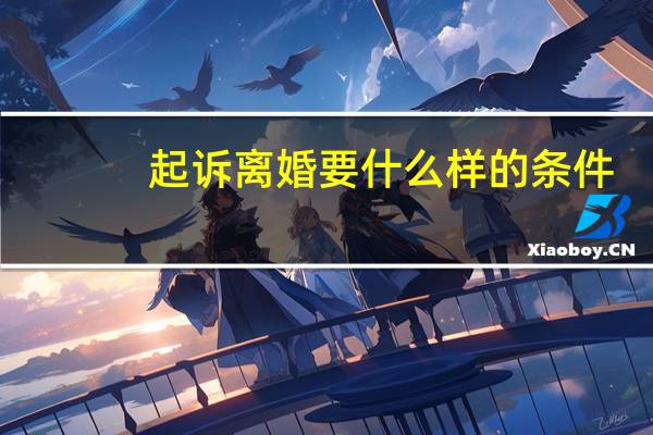 起诉离婚要什么样的条件
