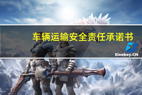 车辆运输安全责任承诺书