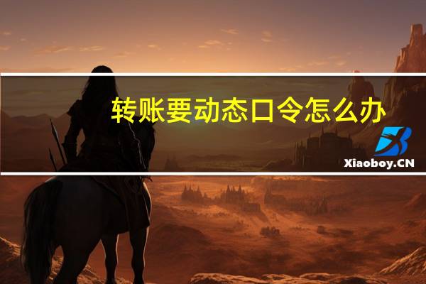转账要动态口令怎么办