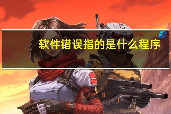 软件错误指的是什么程序
