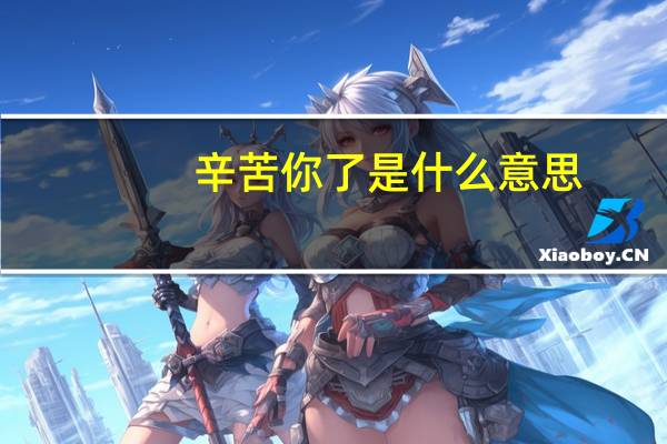 辛苦你了是什么意思