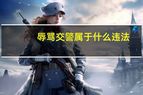 辱骂交警属于什么违法