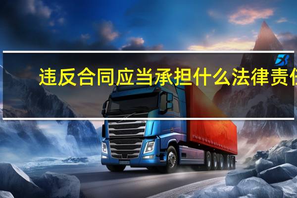 违反合同应当承担什么法律责任