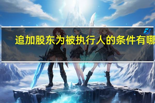 追加股东为被执行人的条件有哪些