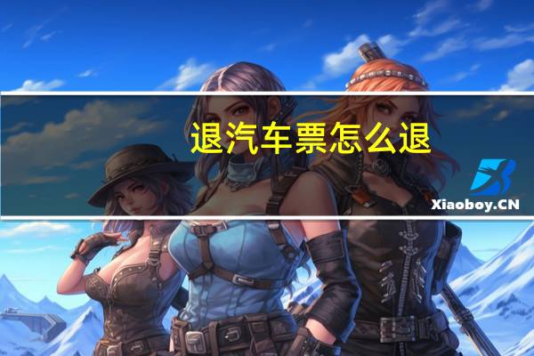 退汽车票怎么退