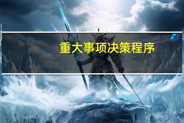 重大事项决策程序