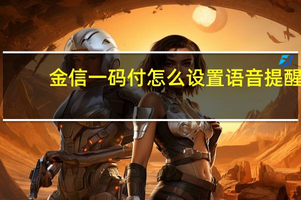 金信一码付怎么设置语音提醒