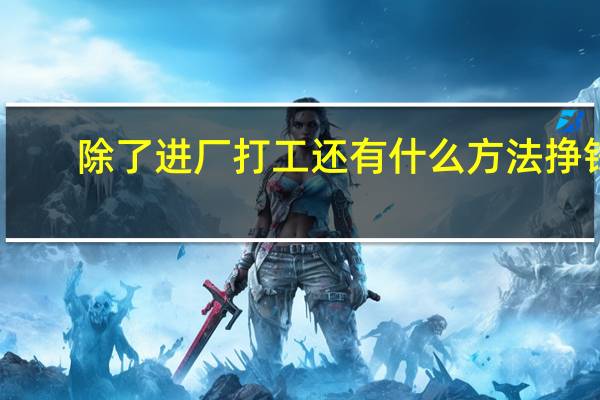 除了进厂打工还有什么方法挣钱