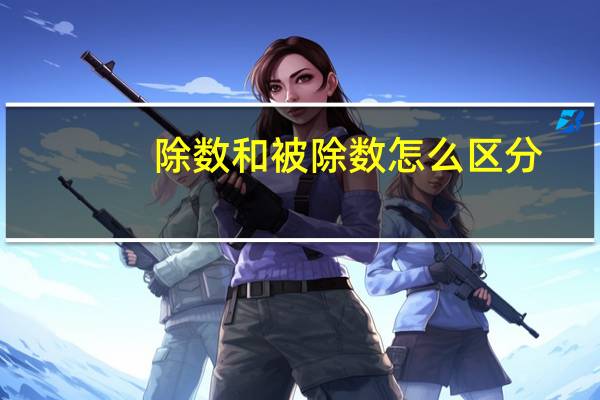 除数和被除数怎么区分