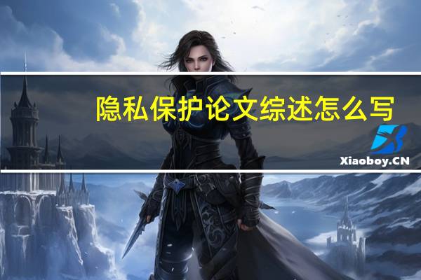 隐私保护论文综述怎么写