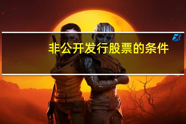 非公开发行股票的条件