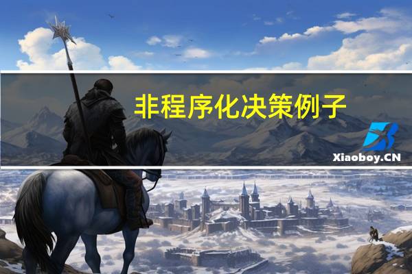 非程序化决策例子