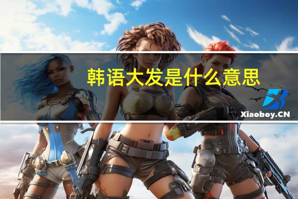 韩语大发是什么意思