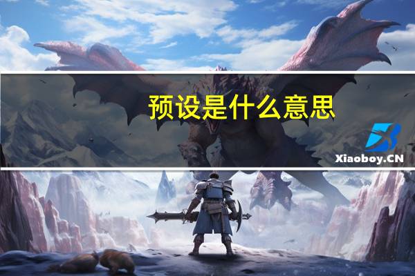 预设是什么意思