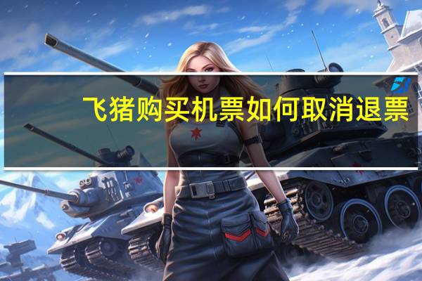 飞猪购买机票如何取消退票
