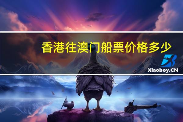 香港往澳门船票价格多少