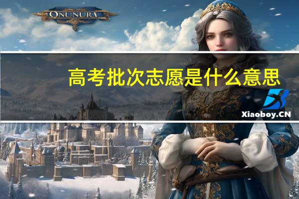 高考批次志愿是什么意思