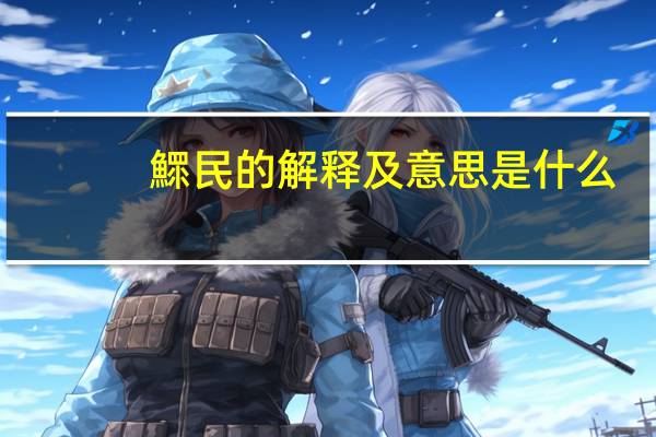 鰥民的解释及意思是什么