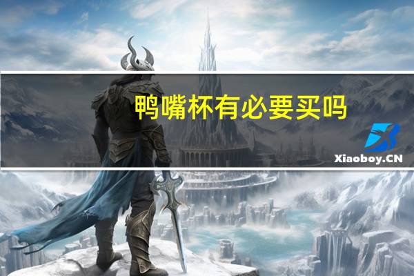 鸭嘴杯有必要买吗