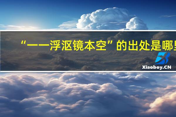 “一一浮沤镜本空”的出处是哪里