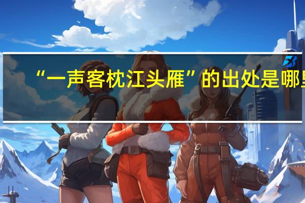 “一声客枕江头雁”的出处是哪里